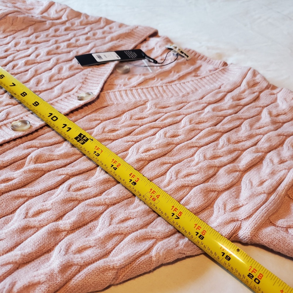 Fashion Nova Michelle Sweater Mini Dress Pink Cable Knit Ribbed Size M NEW - Picture 3 of 8